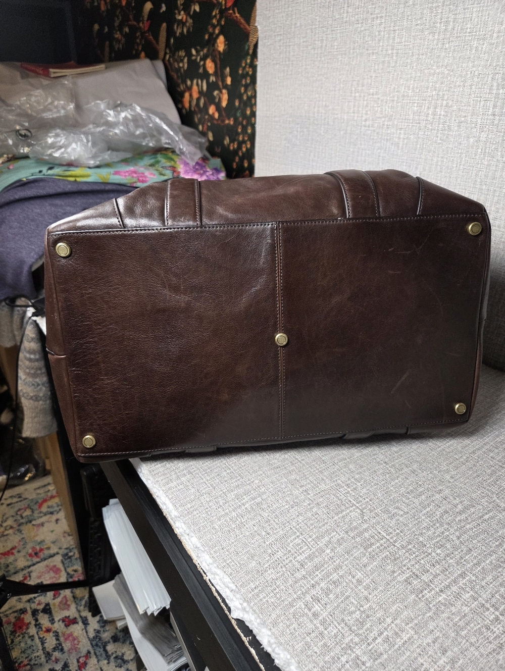 COACH Bleecker Weekend XL Leather Tote Bag Dark Brown RARE COLOR  Style# 70487 - Picture 8 of 14
